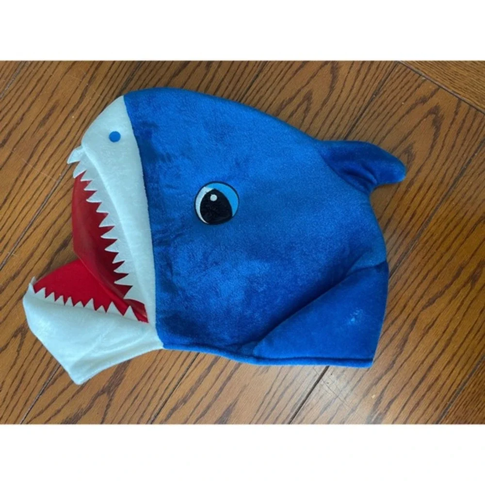 Plush Shark Head Mask Costume Novelty Cosplay‎ Funny Blue Marine Ocean Theme